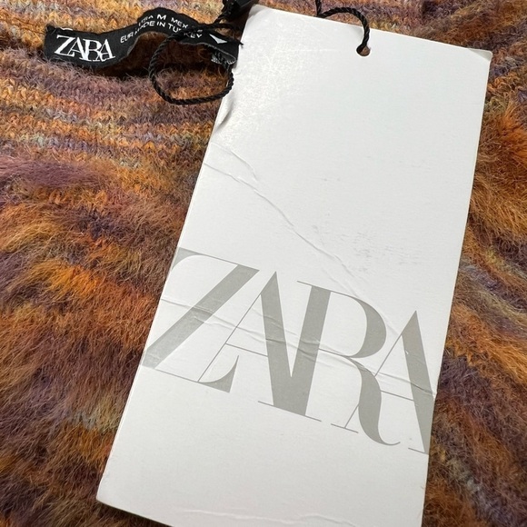 NWT ZARA Faux Fur Crop Sweater Multi M - Picture 10 of 12